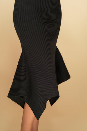 Alexa Midi Knit Dress Black