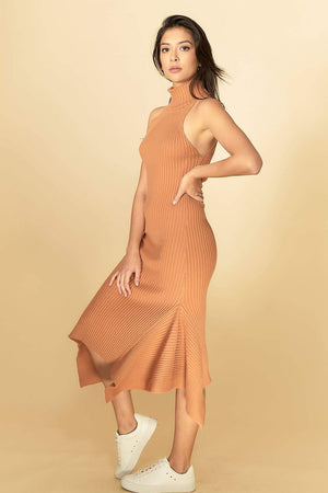 Alexa Midi Knit Dress Coral