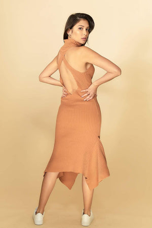 Alexa Midi Knit Dress Coral